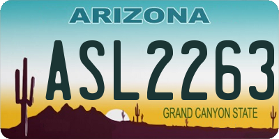 AZ license plate ASL2263