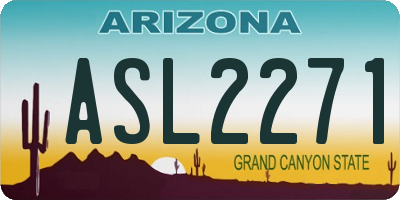 AZ license plate ASL2271