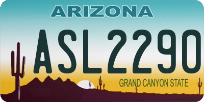 AZ license plate ASL2290