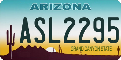 AZ license plate ASL2295