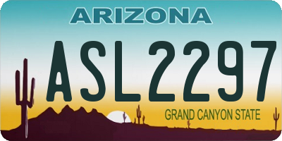 AZ license plate ASL2297