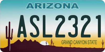 AZ license plate ASL2321