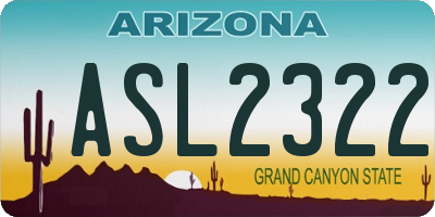 AZ license plate ASL2322