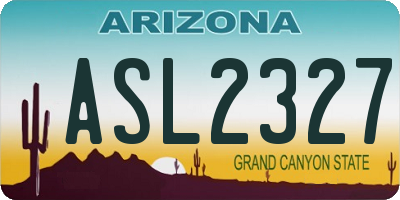 AZ license plate ASL2327