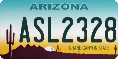 AZ license plate ASL2328