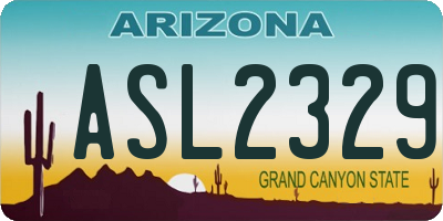 AZ license plate ASL2329