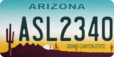 AZ license plate ASL2340