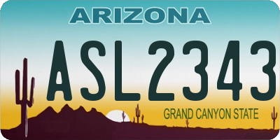 AZ license plate ASL2343