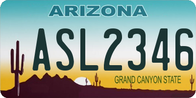 AZ license plate ASL2346