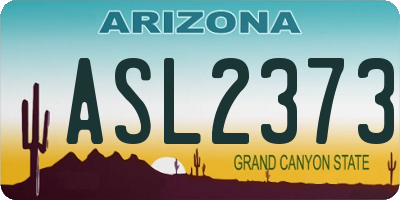 AZ license plate ASL2373