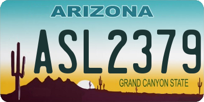 AZ license plate ASL2379