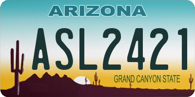 AZ license plate ASL2421
