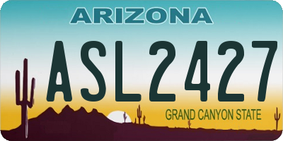 AZ license plate ASL2427