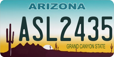 AZ license plate ASL2435