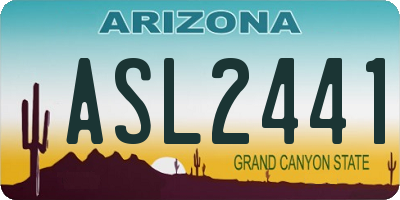 AZ license plate ASL2441