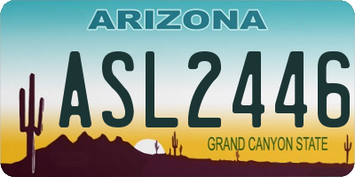 AZ license plate ASL2446