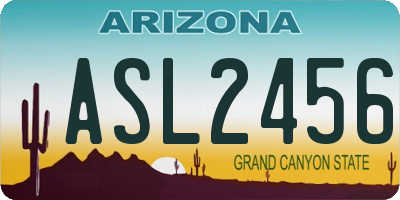 AZ license plate ASL2456