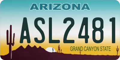 AZ license plate ASL2481