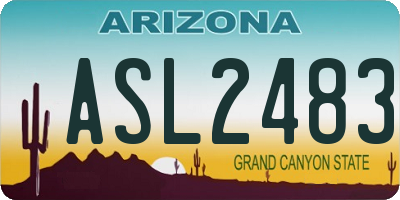AZ license plate ASL2483