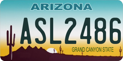 AZ license plate ASL2486