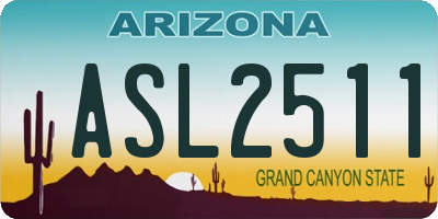 AZ license plate ASL2511