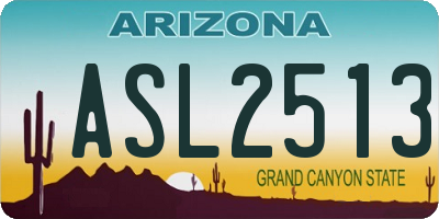 AZ license plate ASL2513