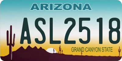 AZ license plate ASL2518