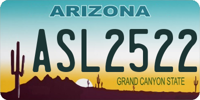 AZ license plate ASL2522