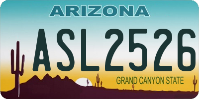 AZ license plate ASL2526