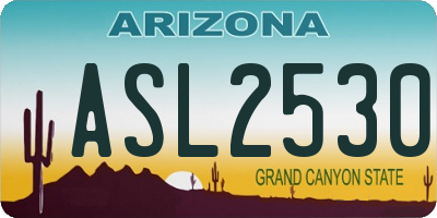 AZ license plate ASL2530