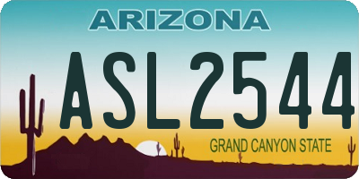 AZ license plate ASL2544