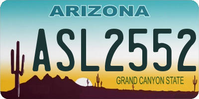 AZ license plate ASL2552