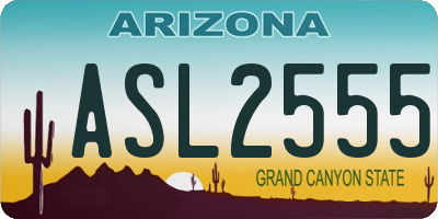 AZ license plate ASL2555