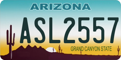 AZ license plate ASL2557