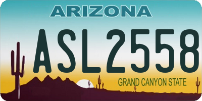 AZ license plate ASL2558