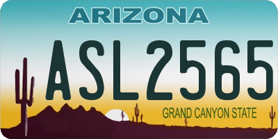 AZ license plate ASL2565