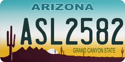 AZ license plate ASL2582