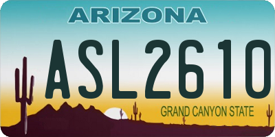 AZ license plate ASL2610