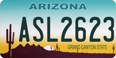 AZ license plate ASL2623