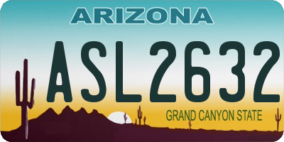 AZ license plate ASL2632