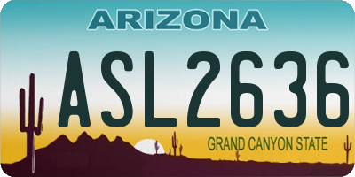 AZ license plate ASL2636