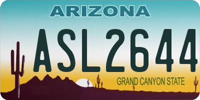 AZ license plate ASL2644