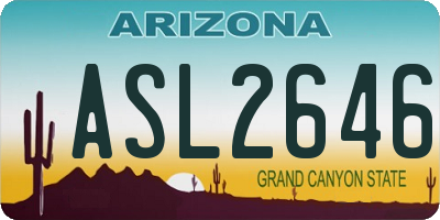 AZ license plate ASL2646