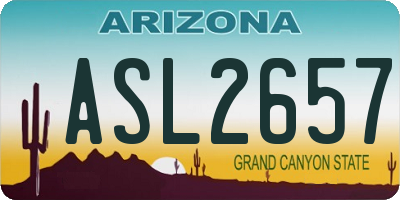 AZ license plate ASL2657