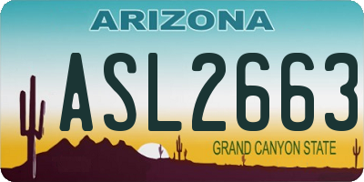 AZ license plate ASL2663