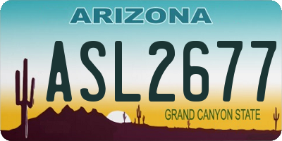 AZ license plate ASL2677
