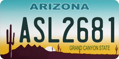 AZ license plate ASL2681