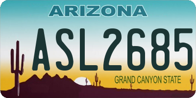 AZ license plate ASL2685