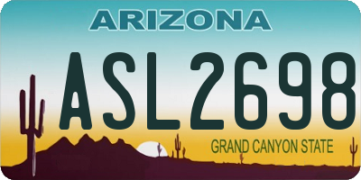 AZ license plate ASL2698