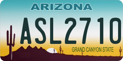 AZ license plate ASL2710
